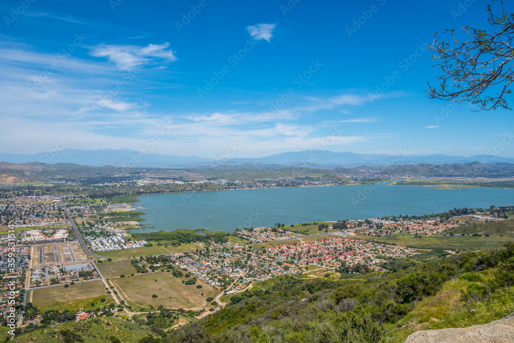 A small clear lake in along the Riverside County of Lake Elsinore, California