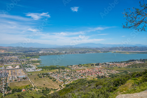 A small clear lake in along the Riverside County of Lake Elsinore, California