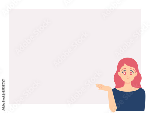 woman explaining with white board