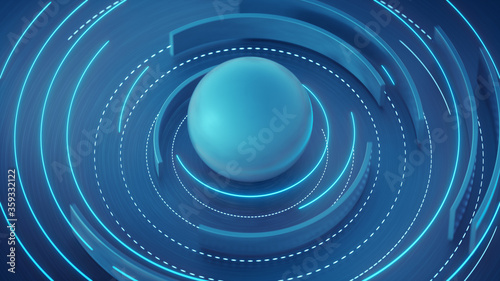Rotating blue circle elemen...