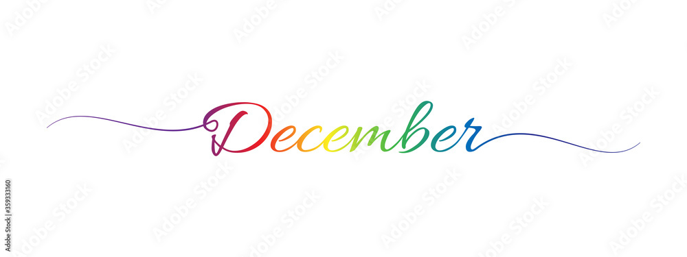 december letter calligraphy banner colorful gradient december letter calligraphy banner colorful gradient