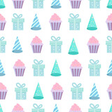 Birthday party seamless pattern background.