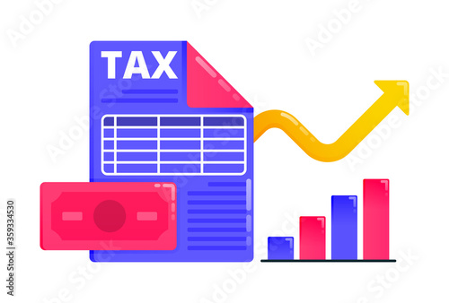 Logos for increase economic and tax revenue, tax reporting and financial income. Logos can also be used for business, icon design, and graphic elements