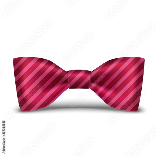 3d realistic vector black bow tie with stripes.