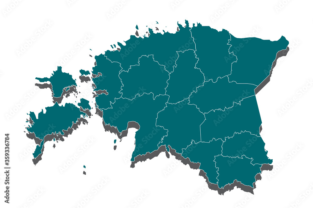 Obraz premium A Map of the country of Estonia, High detailed blue vector map - Estonia, estonia map - blue pastel graphic background . Vector illustration .eps 10. - Vector