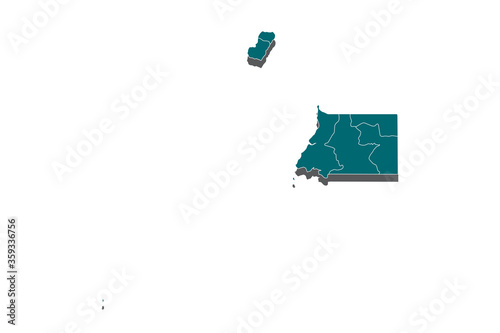  Vector map-equatorial Guinea country, map-equatorial Guinea country on white background. equatorial Guinea map. Blue and Pink polygonal shape vector illustration on white background. - Vector