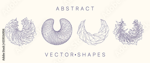 Geometric shape for design. 3d technology style.