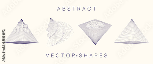Geometric shape for design. 3d technology style.