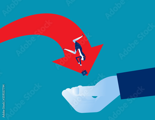 Wallpaper Mural Colleague team unity. Helping hand concept. Business cartoon vector design Torontodigital.ca