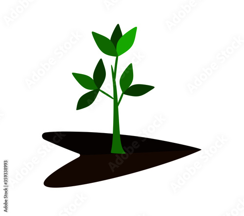 sprout in a heart-shaped land, vector illustration