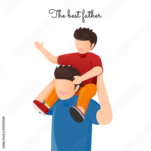vector illustration of a the best father