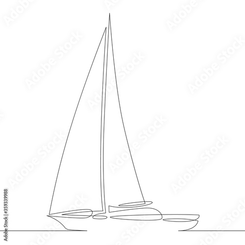 side view of a sailing yacht boat ship sailboat