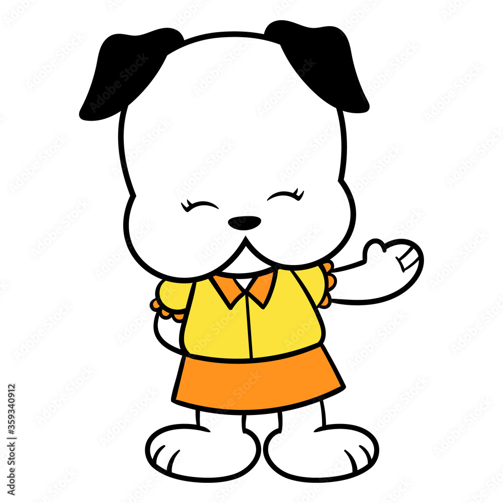 Cartoon Vector Female Dog Mascot Illustration Cartoon Vector Female Dog Mascot Illustration