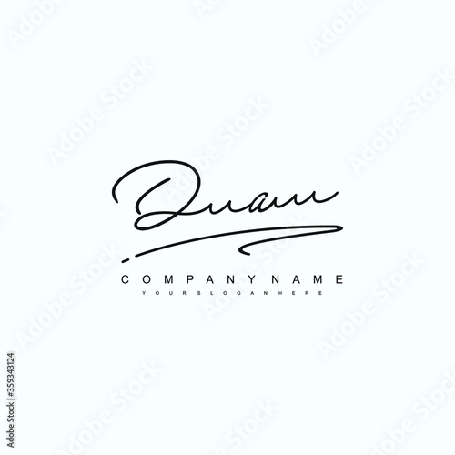 DA initials signature logo. Handwriting logo vector templates. Hand drawn Calligraphy lettering Vector illustration.