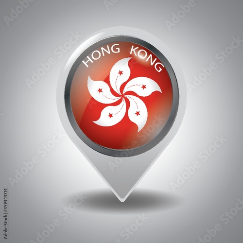 hong kong flag map pointer