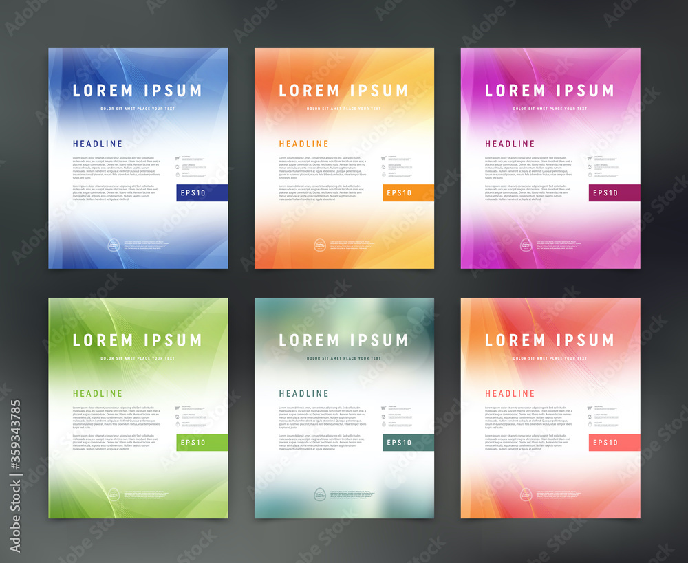 Fototapeta premium Vector flyer design template collection, page layout set