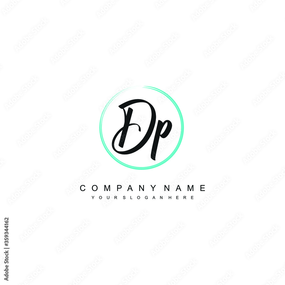 DP initials signature logo. Handwriting logo vector templates. Hand drawn Calligraphy lettering Vector illustration.
