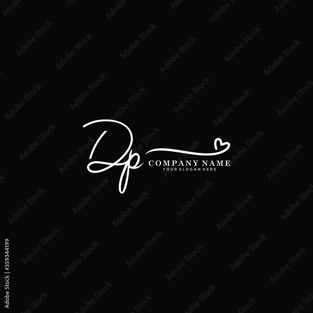 DP initials signature logo. Handwriting logo vector templates. Hand drawn Calligraphy lettering Vector illustration. DP initials signature logo. Handwriting logo vector templates. Hand drawn Calligraphy lettering Vector illustration.