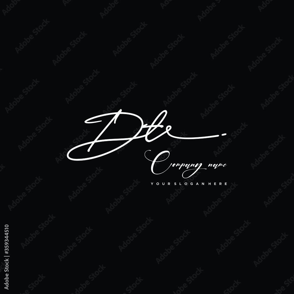 DT initials signature logo. Handwriting logo vector templates. Hand drawn Calligraphy lettering Vector illustration. DT initials signature logo. Handwriting logo vector templates. Hand drawn Calligraphy lettering Vector illustration.