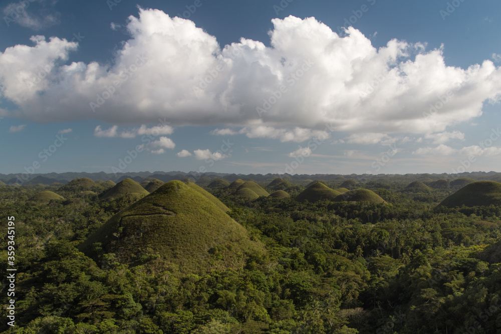 Chocolate hills. Unique truffle shaped geological formations is the main attraction of Bohol island, Philippines