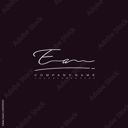 EA initials signature logo. Handwriting logo vector templates. Hand drawn Calligraphy lettering Vector illustration.