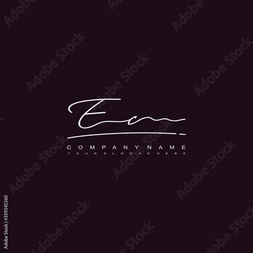 EC initials signature logo. Handwriting logo vector templates. Hand drawn Calligraphy lettering Vector illustration.