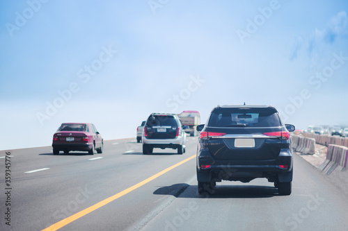 Car driving on highway road