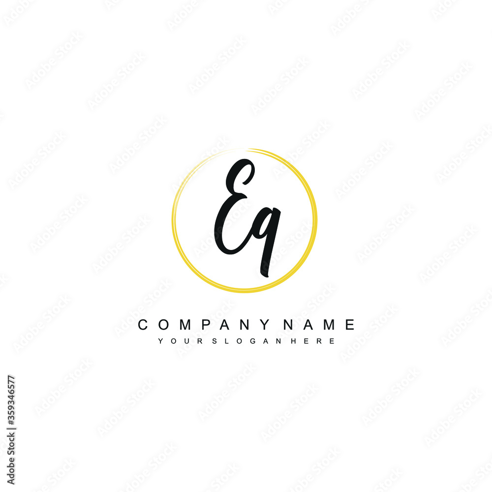EQ initials signature logo. Handwriting logo vector templates. Hand drawn Calligraphy lettering Vector illustration. EQ initials signature logo. Handwriting logo vector templates. Hand drawn Calligraphy lettering Vector illustration.