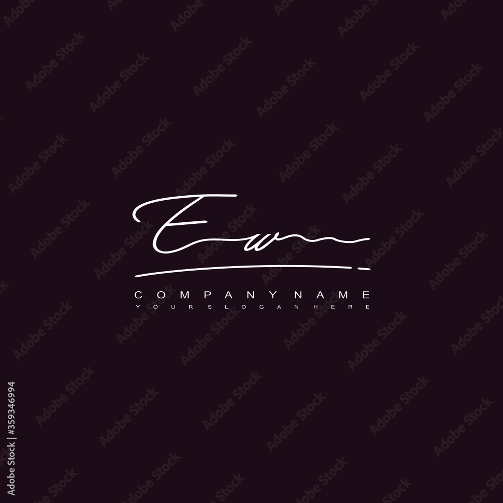 EW initials signature logo. Handwriting logo vector templates. Hand drawn Calligraphy lettering Vector illustration. EW initials signature logo. Handwriting logo vector templates. Hand drawn Calligraphy lettering Vector illustration.