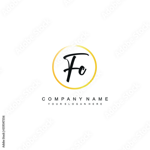 FC initials signature logo. Handwriting logo vector templates. Hand drawn Calligraphy lettering Vector illustration.