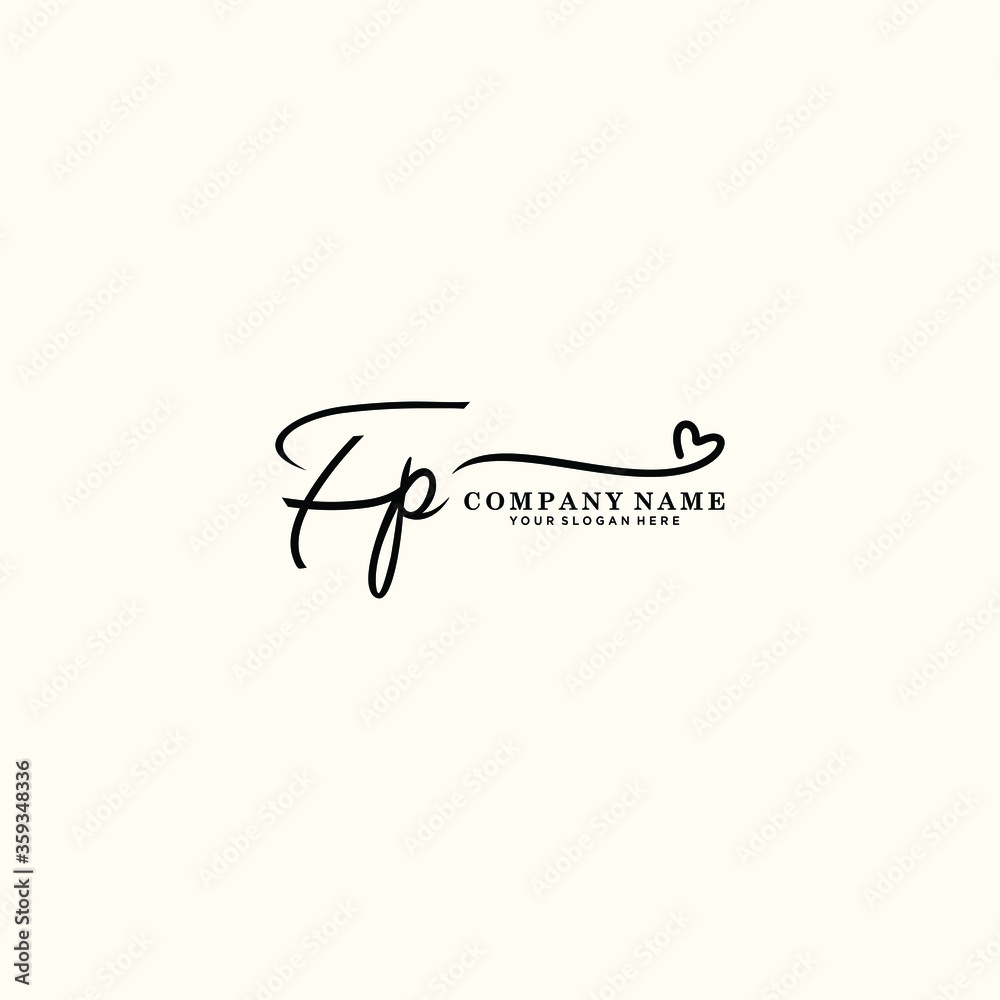FP initials signature logo. Handwriting logo vector templates. Hand drawn Calligraphy lettering Vector illustration. FP initials signature logo. Handwriting logo vector templates. Hand drawn Calligraphy lettering Vector illustration.