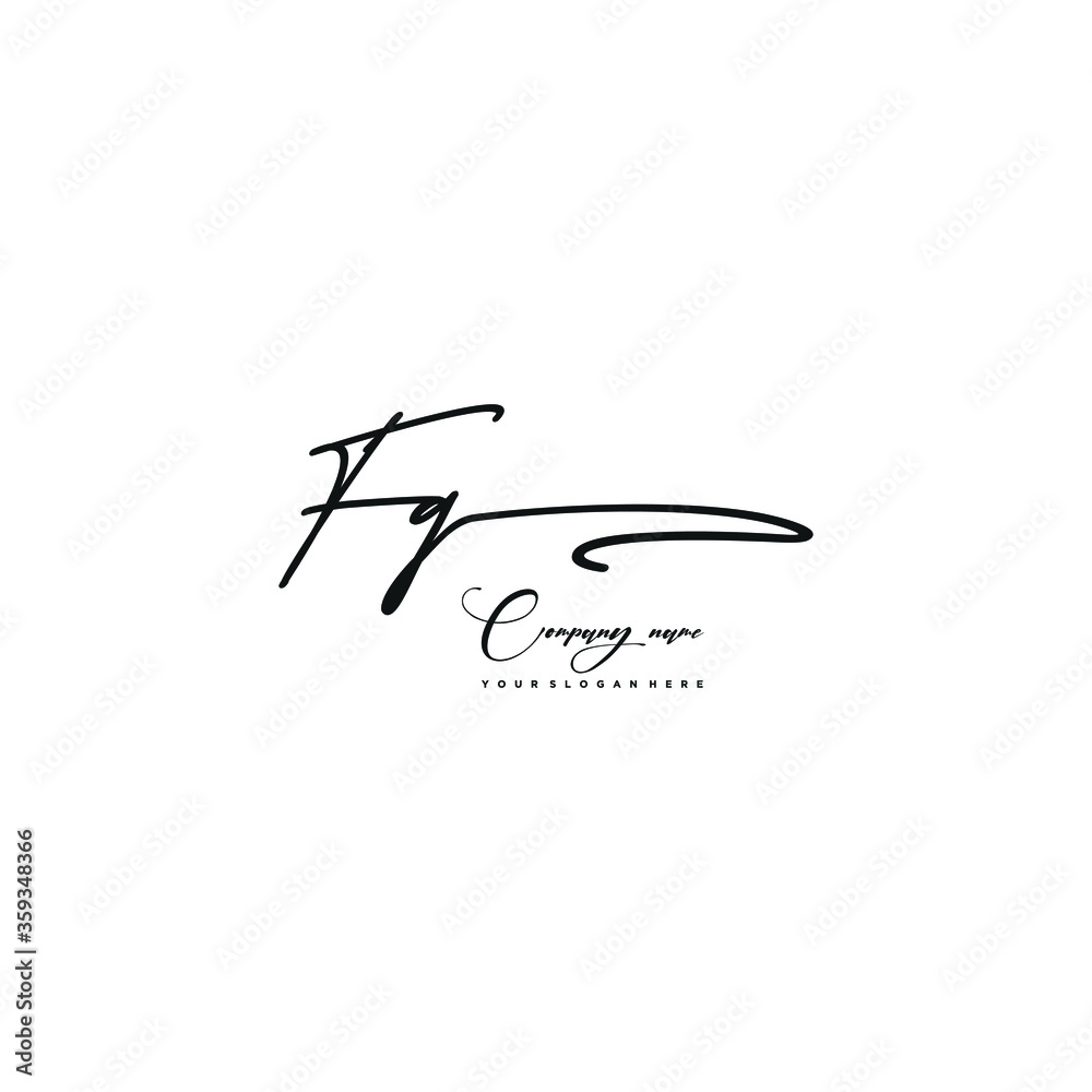 FQ initials signature logo. Handwriting logo vector templates. Hand drawn Calligraphy lettering Vector illustration.