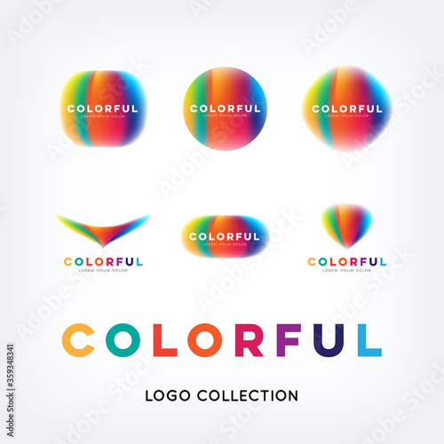 Vector rainbow abstract logo collection