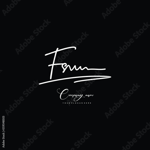 FS initials signature logo. Handwriting logo vector templates. Hand drawn Calligraphy lettering Vector illustration. © VOKE VICTORI