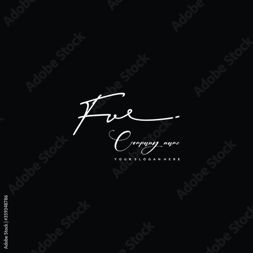 FV initials signature logo. Handwriting logo vector templates. Hand drawn Calligraphy lettering Vector illustration.