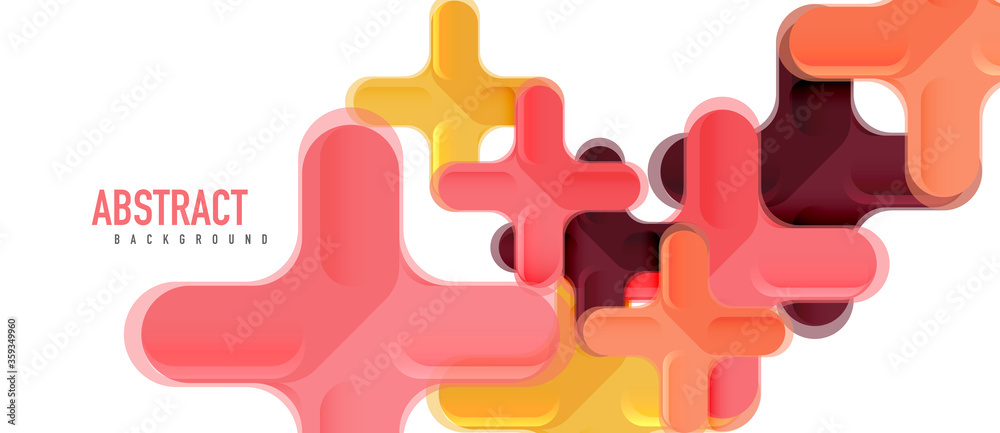Glossy multicolored plastic style cross composition, x shape design, techno geometric modern abstract background. Trendy abstract layout template Glossy multicolored plastic style cross composition, x shape design, techno geometric modern abstract background. Trendy abstract layout template