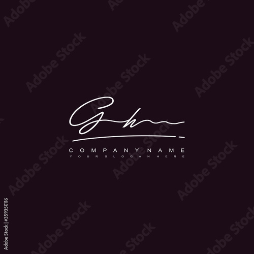 GH initials signature logo. Handwriting logo vector templates. Hand drawn Calligraphy lettering Vector illustration. 