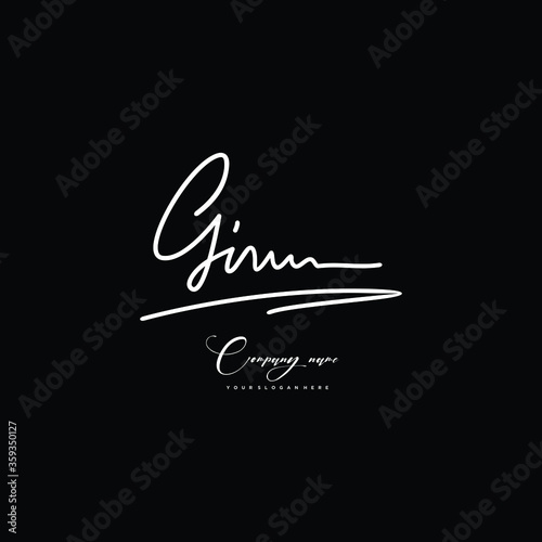 GI initials signature logo. Handwriting logo vector templates. Hand drawn Calligraphy lettering Vector illustration. 