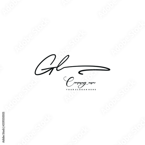 GL initials signature logo. Handwriting logo vector templates. Hand drawn Calligraphy lettering Vector illustration. 