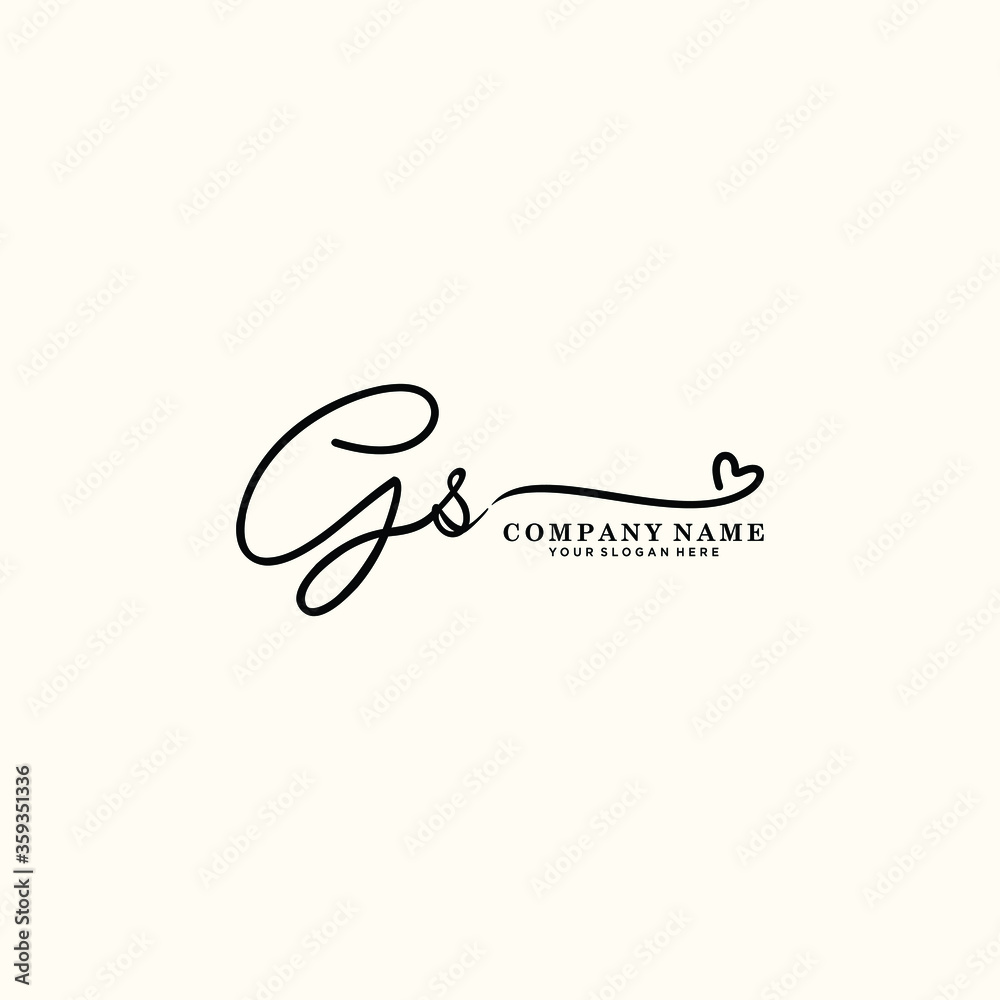 GS initials signature logo. Handwriting logo vector templates. Hand drawn Calligraphy lettering Vector illustration.