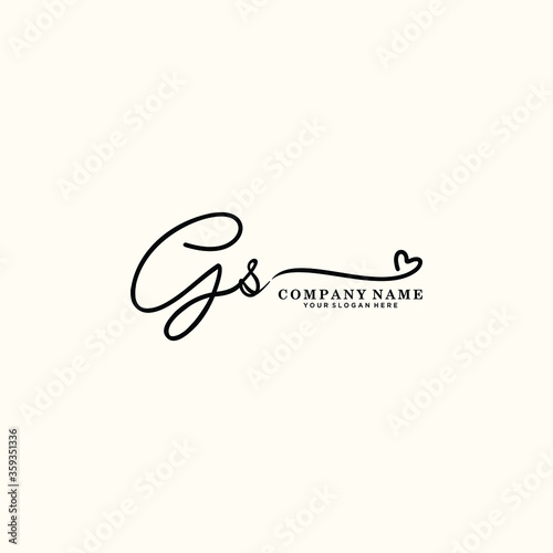 GS initials signature logo. Handwriting logo vector templates. Hand drawn Calligraphy lettering Vector illustration.