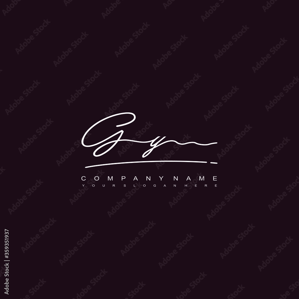 GY initials signature logo. Handwriting logo vector templates. Hand drawn Calligraphy lettering Vector illustration. GY initials signature logo. Handwriting logo vector templates. Hand drawn Calligraphy lettering Vector illustration.