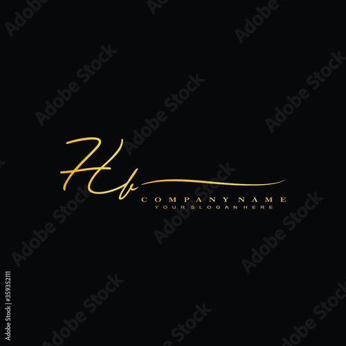 HB initials signature logo. Handwriting logo vector templates. Hand drawn Calligraphy lettering Vector illustration.