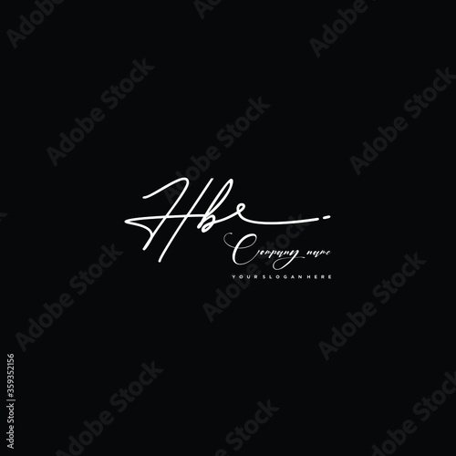 HB initials signature logo. Handwriting logo vector templates. Hand drawn Calligraphy lettering Vector illustration.