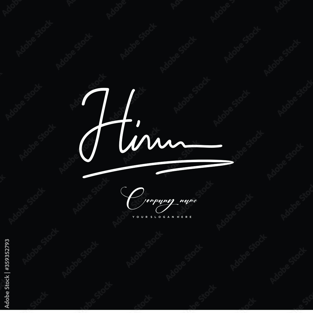 HI initials signature logo. Handwriting logo vector templates. Hand drawn Calligraphy lettering Vector illustration.