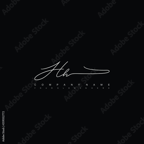 HH initials signature logo. Handwriting logo vector templates. Hand drawn Calligraphy lettering Vector illustration.