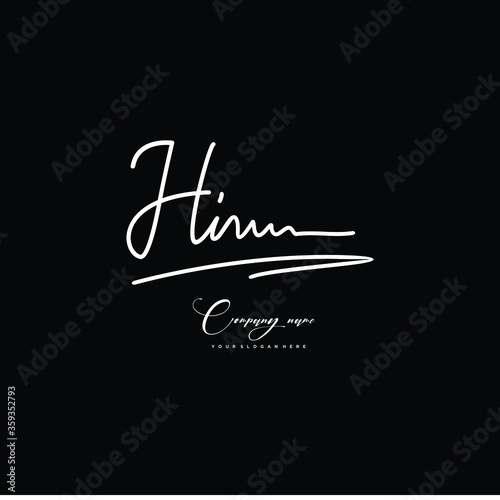 HI initials signature logo. Handwriting logo vector templates. Hand drawn Calligraphy lettering Vector illustration.