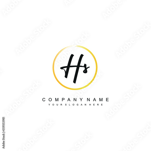Free Download HS initials signature logo. Handwriting logo vector templates. Hand drawn Calligraphy lettering Vector illustration. - GFXLoad