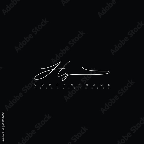 HY initials signature logo. Handwriting logo vector templates. Hand drawn Calligraphy lettering Vector illustration.