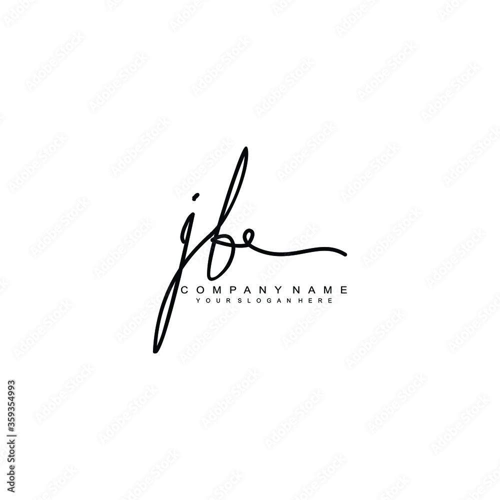 Fototapeta premium JB initials signature logo. Handwriting logo vector templates. Hand drawn Calligraphy lettering Vector illustration.